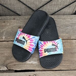 Puma Black and Blue Sandals Sporty Comfort